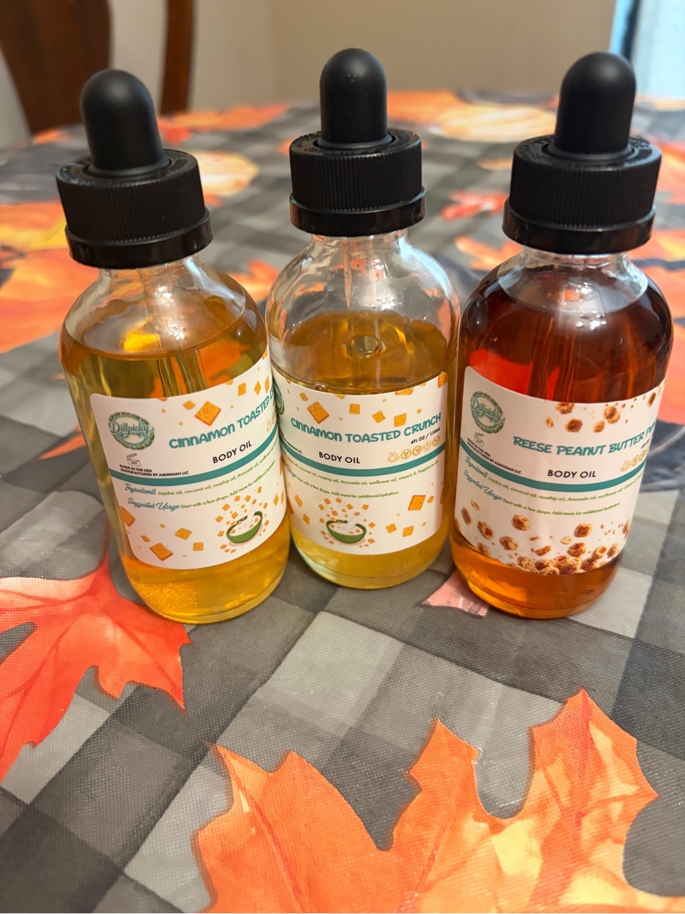 Aminnah Body Oil  (2) Cinnamon Toast Crunch & 1 Of Reese Peanut Butter Punch